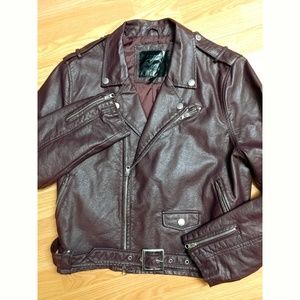 Buffalo David Britton Biker Jacket XL Oxblood Wine